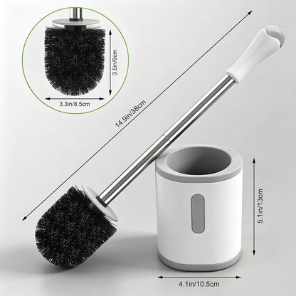 sturdy nylon bristles designed for deep cleaning under the rim and inside the toilet pipe