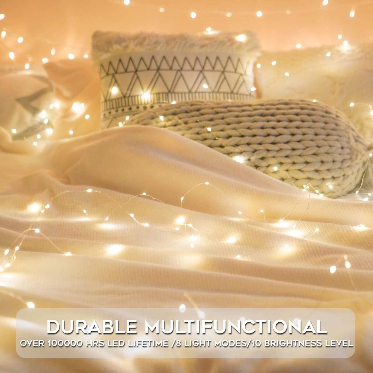 suddus Battery Fairy Lights – Cozy Bedroom String Lights with Remote and Timer for Warm White Ambiance