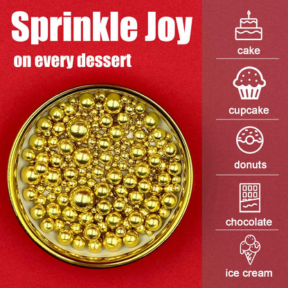 SUGAR BAY Gold Silver Black and White Pearl Sprinkles – Clean Neutral Topping for Intentional Home Bakers and Simple Dessert Finishing