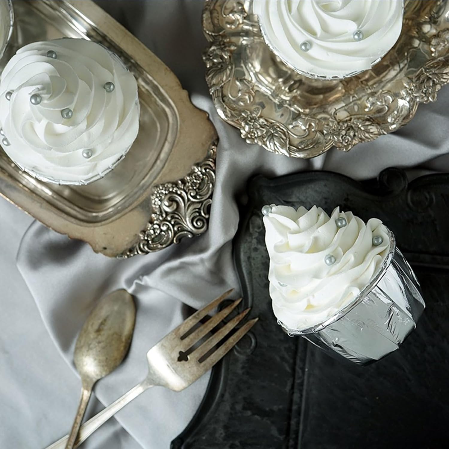 SUGAR BAY Gold Silver Black and White Pearl Sprinkles – Clean Neutral Topping for Intentional Home Bakers and Simple Dessert Finishing