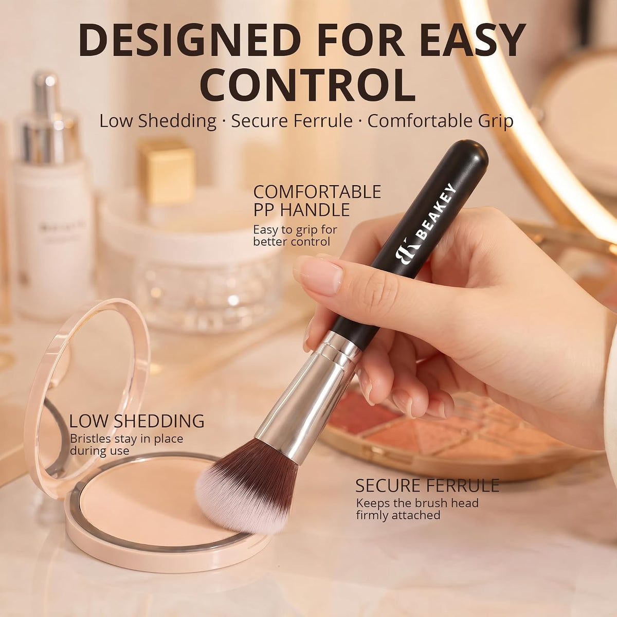 suitable for cream, foundation, concealer, powder, liquid, and eyeshadow formulations