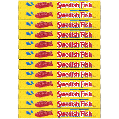 SWEDISH FISH Soft & Chewy Candy Self Care Snack Stash, 12 Pack 3.1 oz Boxes for Mindful Indulgence