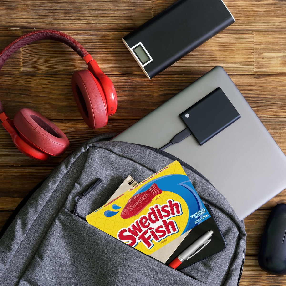 SWEDISH FISH Soft & Chewy Candy Self Care Snack Stash, 12 Pack 3.1 oz Boxes for Mindful Indulgence