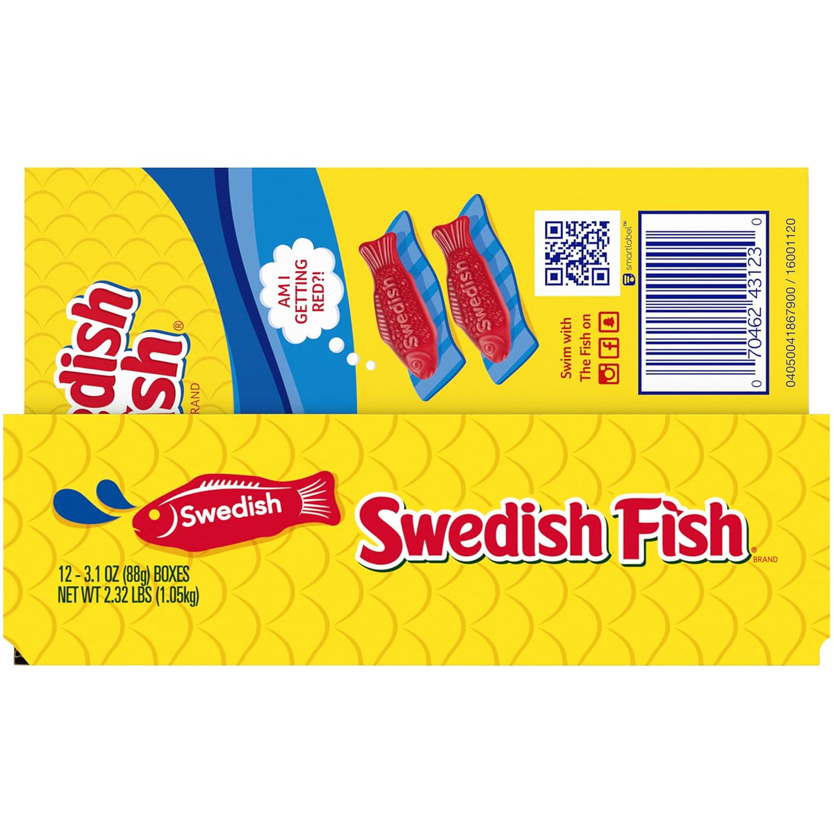 SWEDISH FISH Soft & Chewy Candy Self Care Snack Stash, 12 Pack 3.1 oz Boxes for Mindful Indulgence