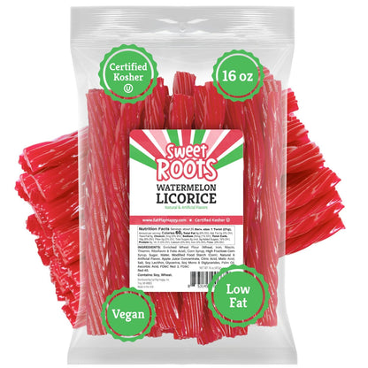 Sweet Roots Blue Raspberry Soft Licorice Ropes – 16 oz Fat-Free and Kosher Candy for Clean-Label Snack Drawers and Gym Bags