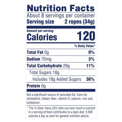SweeTARTS Ropes Soft Chewy Candy – After-School Snack for Kids, Sweet and Tart Fruit Punch