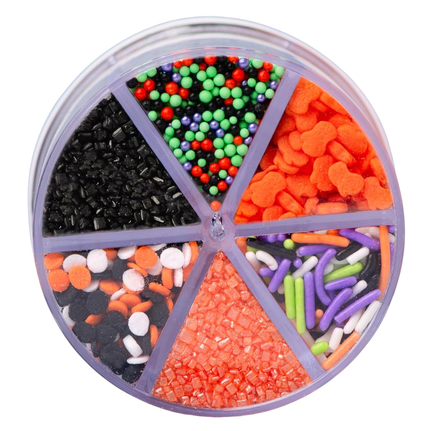Sweets Indeed Halloween 6-Cell Sprinkle Jar – Festive Baking Gift for Her, Hostess Gift for Holiday Party Planners