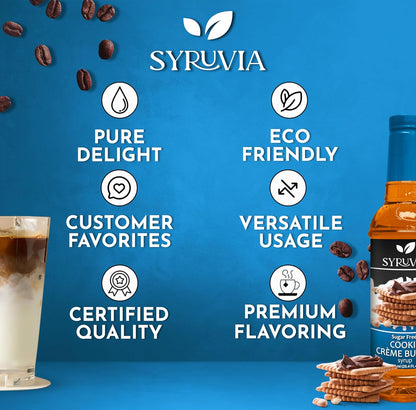 Syruvia Sugar Free Syrup – Clean-Label Flavor Drop for the Uncluttered Counter, 25.4 fl oz With Pump