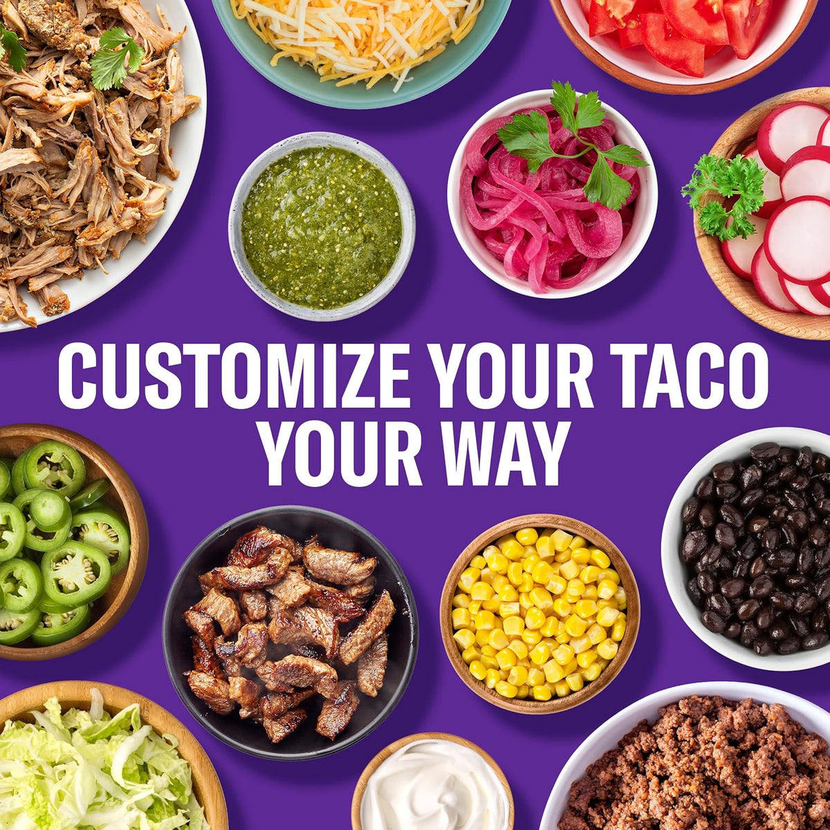 Taco Bell Crunchy & Soft Taco Cravings Kit for Busy Parents, No-Stress Taco Night with Pre-Portioned Shells and Seasoning