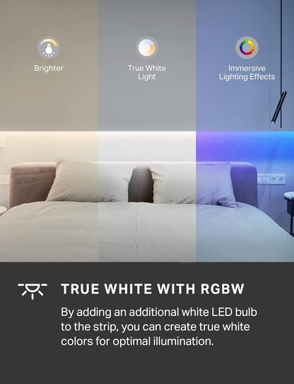 Tapo TP-Link RGBWIC Smart LED Strip – Cozy Bedroom Decor with 50 Color Zones and True White Ambiance