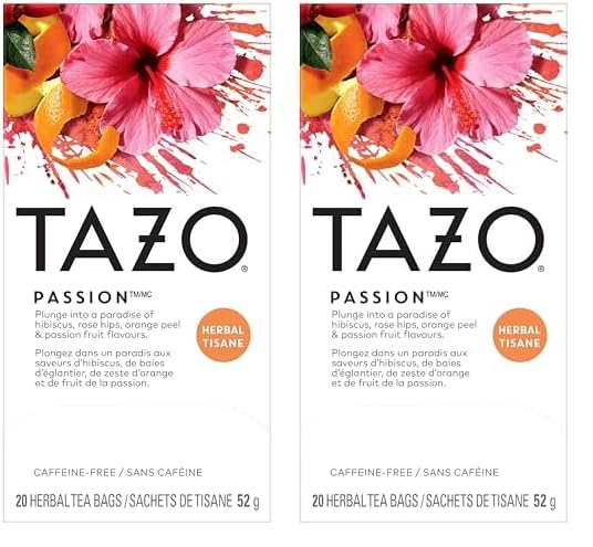 TAZO Passion Herbal Tea Bags – Wind-Down Self-Care Blend for Bath Time and Mindful Evenings