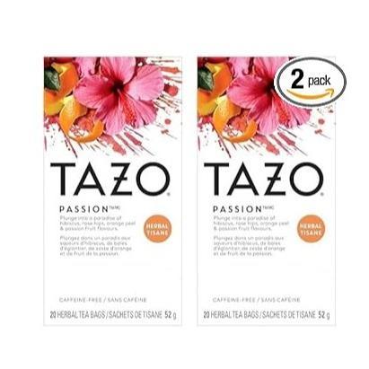 TAZO Passion Herbal Tea Bags – Wind-Down Self-Care Blend for Bath Time and Mindful Evenings