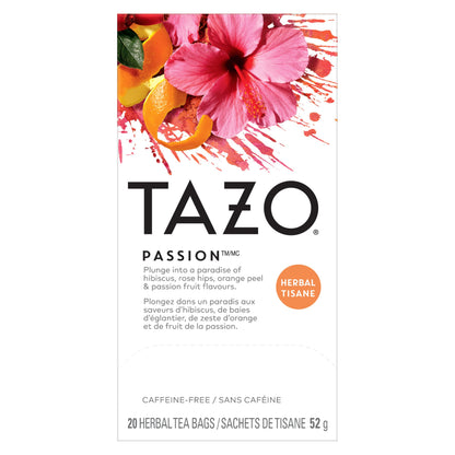 TAZO Passion Herbal Tea Bags – Wind-Down Self-Care Blend for Bath Time and Mindful Evenings