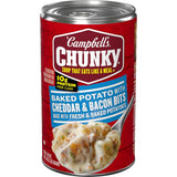 Campbell's Chunky Baked Potato with Cheddar & Bacon Bits – 18.8 Oz Family Comfort Meal for Cold Days
