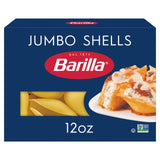 Barilla Jumbo Shells Pasta - Non-GMO Pasta for Safe Family Pasta Night, 12 oz. Box