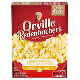 Orville Redenbacher's Popcorn Light Butter 2.69 oz, 6 Pack – 50% Less Fat Whole Grain Snack for Wellness Routines and Self-Care Nights