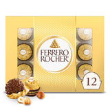 Ferrero Rocher 12-Count Chocolate Box, Individually Wrapped Easter Basket Treats for Kids and Teens