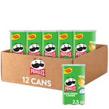 Pringles Sour Cream and Onion Potato Crisps Chips, 12-Can Giftable Snack Pack for Holiday Stocking Stuffers and Hostess Gifts