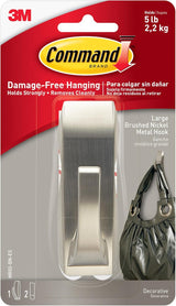 Command Modern Reflections Metal Hook for Living Room Decor, Holds 5 lb Without Wall Damage