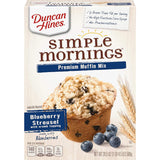 Duncan Hines Simple Mornings Blueberry Streusel Premium Muffin Mix – Quick Weekday Breakfast for Busy Professionals and Remote Workers