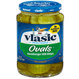 Vlasic Ovals Hamburger Dill Pickle Chips – Diet Friendly Crunchy Snack for Mindful Eating, 24 fl oz