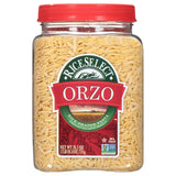 RiceSelect Orzo Pasta Clean-Label Pantry Staple in Recyclable Glass Jar, 26.5 oz
