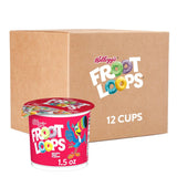 Kellogg's Froot Loops Cereal Cups – Fun Care Package Snack Gift for College Students, 12-Cup Case