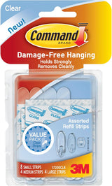 Command Clear Refill Strips for Indoor Hooks – Damage-Free Bedroom and Living Room Wall Decor