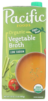 Pacific Foods Organic Low Sodium Vegetable Broth – Clean-Label Cooking Base for Wellness-Focused Kitchens
