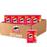 Pringles Original Potato Crisps Chips – Portable Road Trip Snacks for the Car, 12 Pack 1.3oz Cans