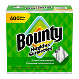 Bounty Paper Napkins White 400 Sheets – Sturdy Picnic Napkins for Tailgates and Park Lunches