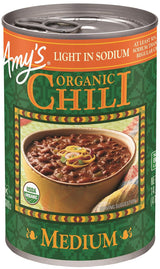 Amy's Light in Sodium Organic Medium Chili 14.7 oz – Quick Stovetop Office Lunch for Busy Work From Home Days