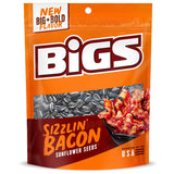 BIGS Sizzlin' Bacon Sunflower Seeds — Low Carb Stress Relief Snack for Quiet Self Care, 5.35 oz Pouch