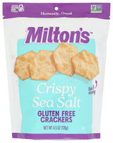Milton's Gluten Free Crackers, Crispy Sea Salt - Light Crispy Five-Grain Bites for Calm Pantry Stocking and Healthy Mindful Indulgence
