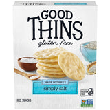 Good Thins Simply Salt Rice Snacks Gluten Free Crackers for Sensitive Stomach Pantry, Light Pre-Dinner Nibble