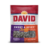 DAVID Roasted Sunflower Seeds Sweet & Spicy – Tailgate and Park Snack, 5.25 oz Bag Built for Outdoor Use