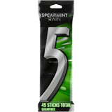 5 Gum Spearmint Rain Sugar Free Chewing Gum 3 Pack, Low Calorie Mint Chew for Self Care and Wind Down Evenings