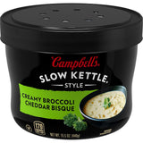 Campbell's Slow Kettle Style Creamy Broccoli Cheddar Bisque — Single-Serve Pantry Staple for Minimalist Kitchens, 15.5 oz Bowl