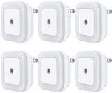 Uigos LED Night Light – Flameless Dusk to Dawn Safety Light for Hallways and Stairways, 6-Pack Plug-in Set
