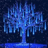 Aukora Meteor Shower Lights 8 Tube 192 LED Cascading Rain Light for Patio, Campground, and Outdoor Dining Setup