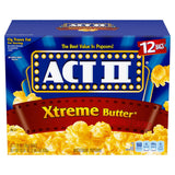 ACT II Xtreme Butter Microwave Popcorn – Safe, 3-Minute Stovetop-Free Snack for Nursery, Playroom, and Family Movie Nights