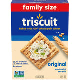 Triscuit Original Whole Grain Wheat Crackers – 0g Saturated Fat Whole Wheat Snacks for Meal Prep, 12.5 oz