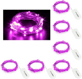 CYLAPEX 6 Pack Warm White Fairy Lights Battery Operated 7ft 20 LEDs Flexible Silver Wire for Cozy Living Room and Bedroom Decor