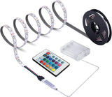 GlowVibe Battery LED Strip Lights – Cozy Bedroom Accent Wall Glow, 6.56ft RGB Mood Lighting