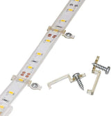 LuminEdge LED Strip Mounting Clips – Bedroom Headboard Accent Lighting, 100 Pack Clear Brackets with Screws