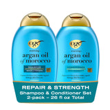 OGX Renewing + Argan Oil of Morocco Shampoo & Conditioner Set – Clean Beauty Hair Repair Free from Sulfates, Parabens and Dyes, 13 fl oz 2 Pack