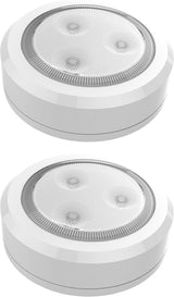 Brilliant Evolution Ultra Thin LED Touch Puck Lights – Clean-Look Stick On Lights for Under Cabinets and Closets, Pack of 2