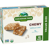 Cascadian Farm Organic Vanilla Chip Chewy Granola Bars – Non-GMO Whole Grain Fuel for Balanced Wellness Routines, 10ct