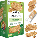 Nonni's Thin Pistachio Almond Biscotti – Work-from-Home Focus Snack, Individually Wrapped Crunchy Coffee Pairing