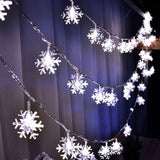 WesGen Snowflake String Lights Battery Operated 20ft – Cozy Bedroom & Living Room Christmas Decor with Twinkle Mode